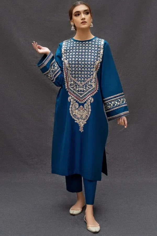 BT-69 Unstitched Fully Embroided Dhanak 2 Piece Suite