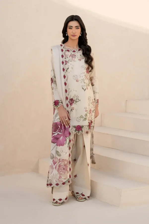 bq-87Unstitched Embroidered Khaddar Suit ( Printed Khaddar Dupatta